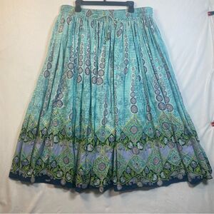 Take Two Vintage Bohemian Floral Midi Skirt Size 1X